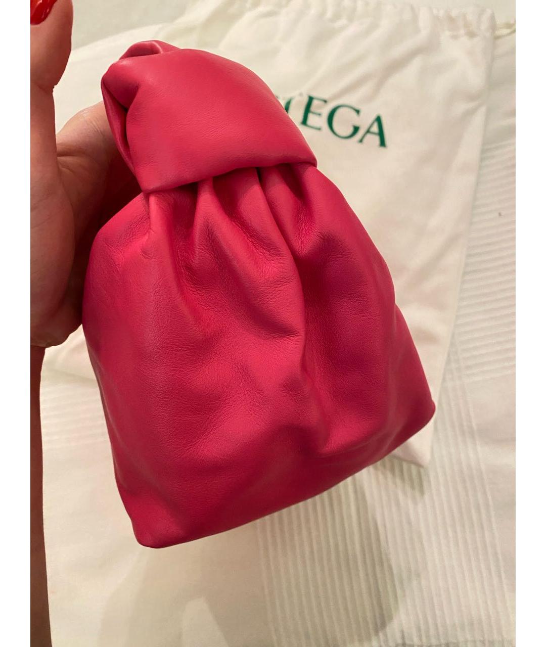 BOTTEGA VENETA Фуксия кожаная сумка через плечо, фото 3
