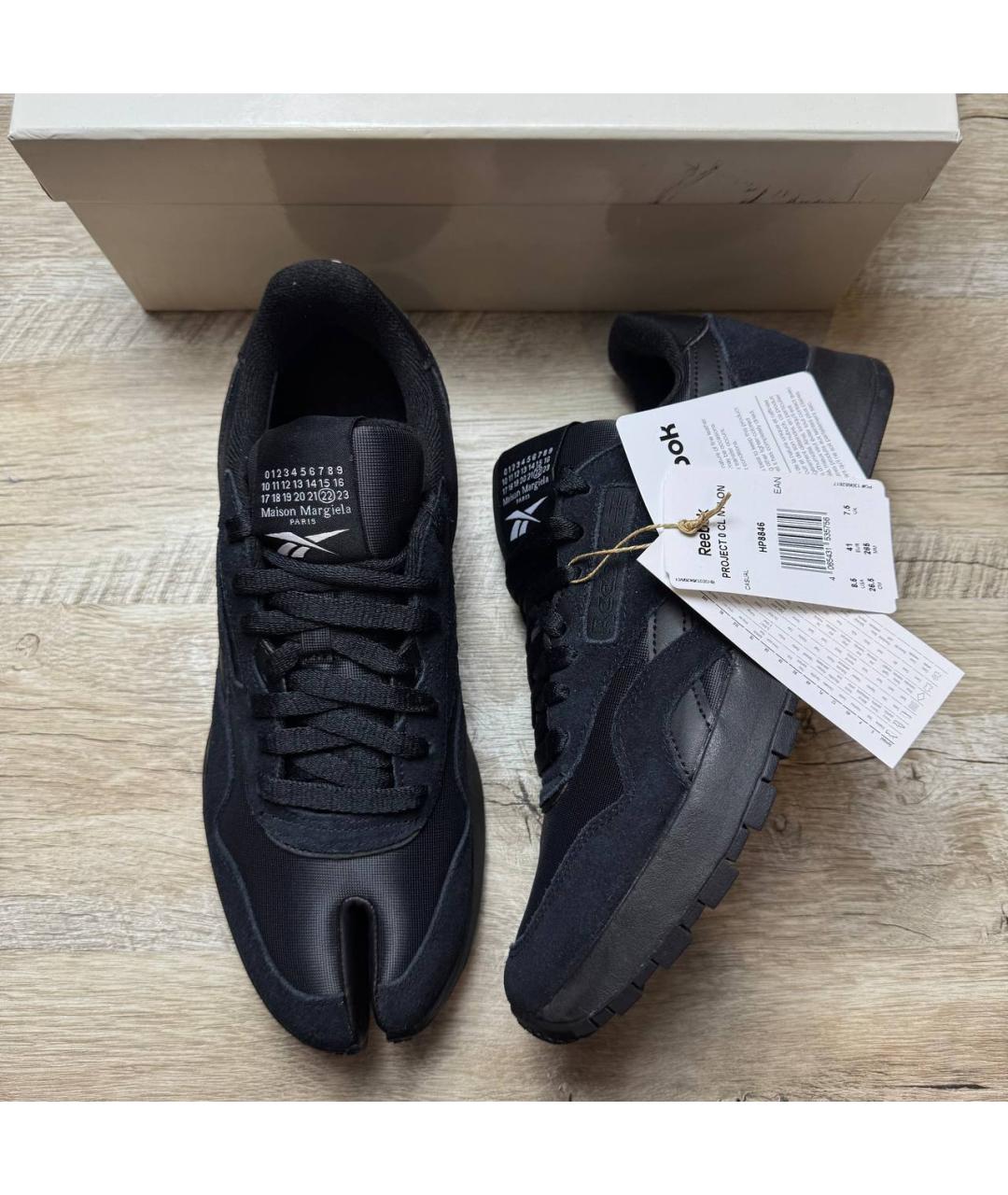 REEBOK Черные замшевые низкие кроссовки / кеды, фото 2