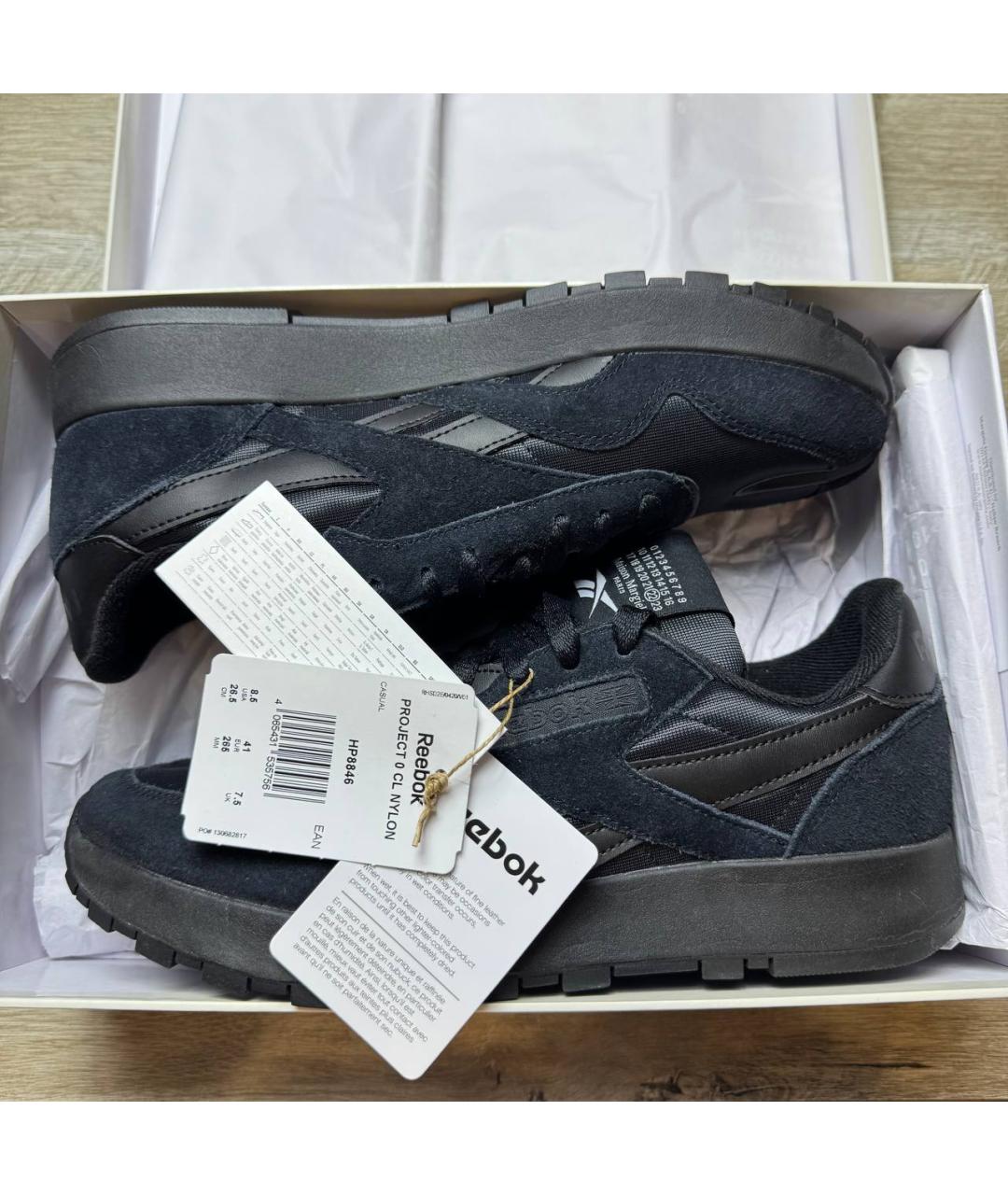 REEBOK Черные замшевые низкие кроссовки / кеды, фото 3