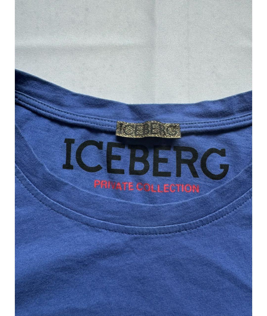 ICEBERG Синяя хлопковая футболка, фото 3