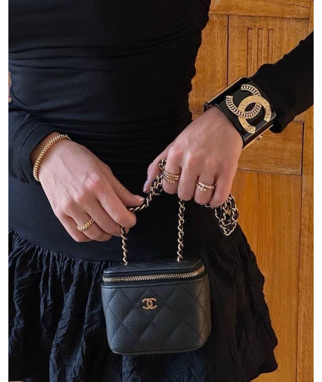 CHANEL Черная кожаная сумка через плечо, фото 4