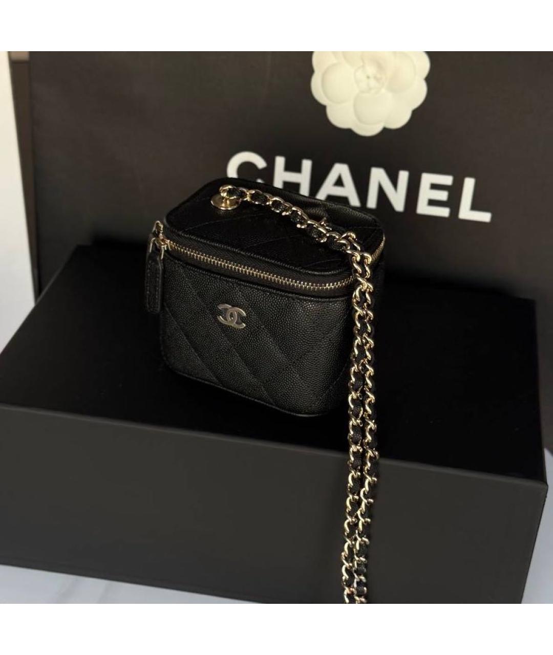 CHANEL Черная кожаная сумка через плечо, фото 5