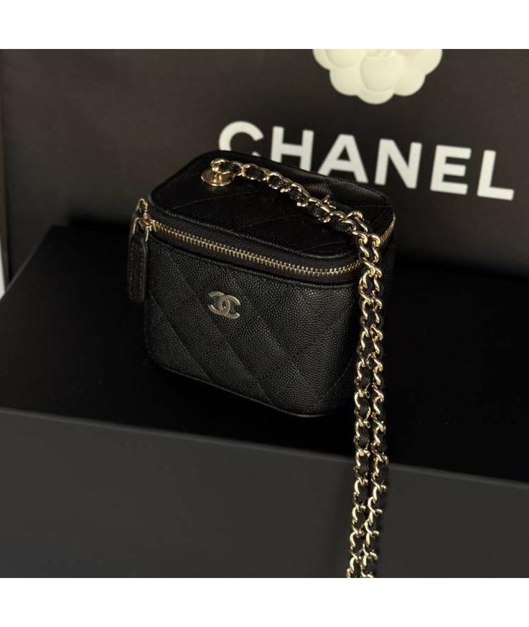 CHANEL Черная кожаная сумка через плечо, фото 2