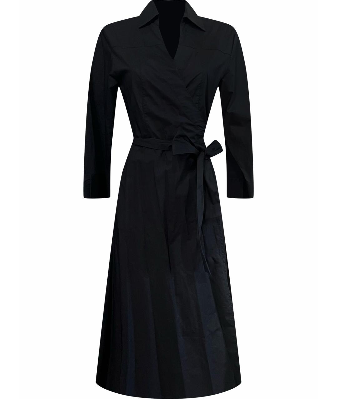 'S MAX MARA Черное хлопко-эластановое платье, фото 1