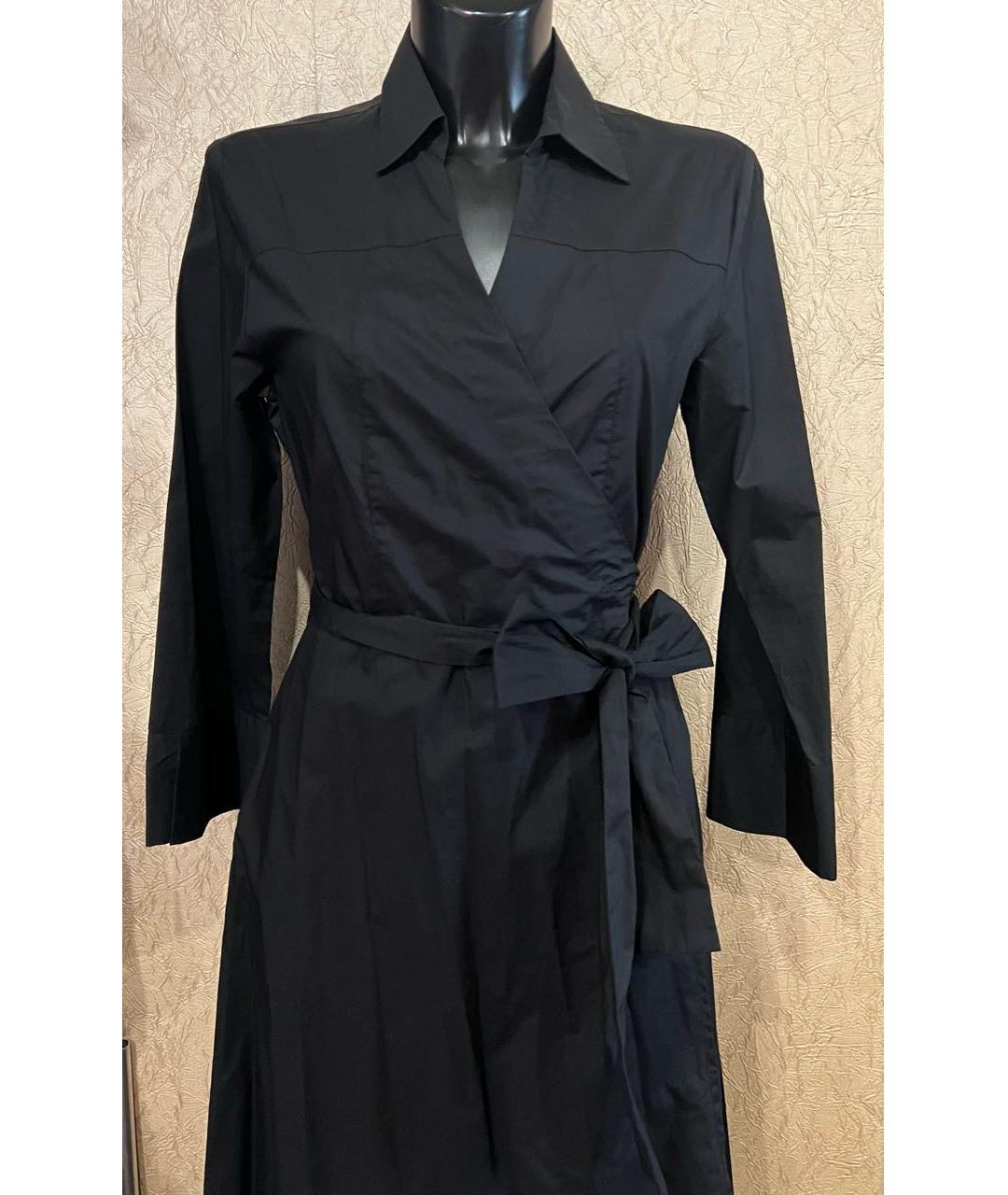 'S MAX MARA Черное хлопко-эластановое платье, фото 4
