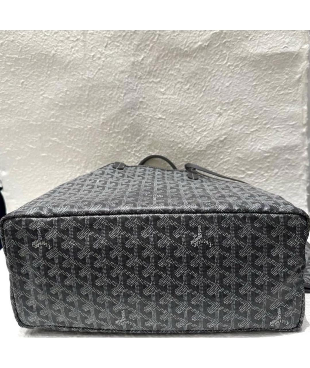 GOYARD Серая кожаная сумка тоут, фото 5