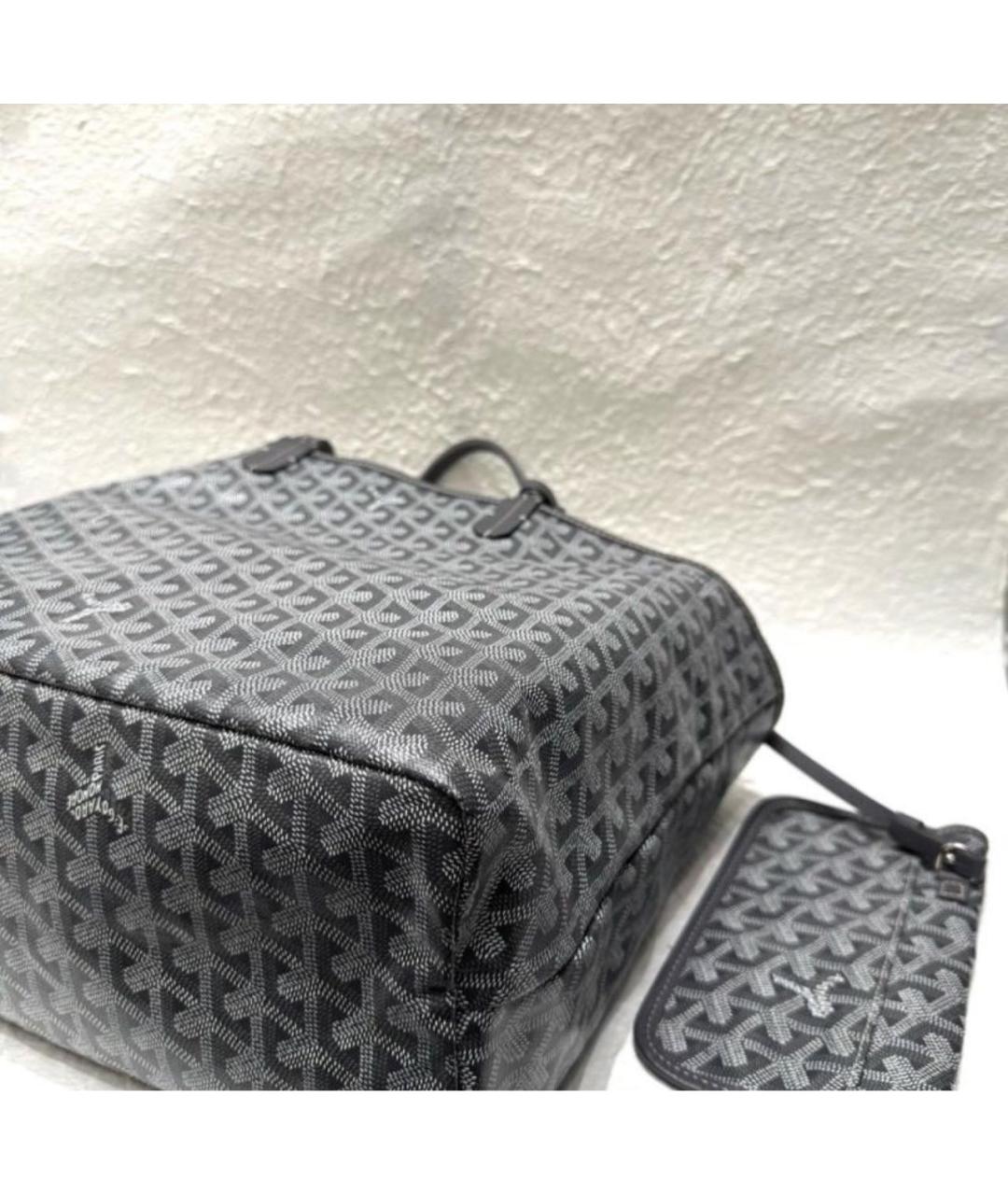 GOYARD Серая кожаная сумка тоут, фото 4
