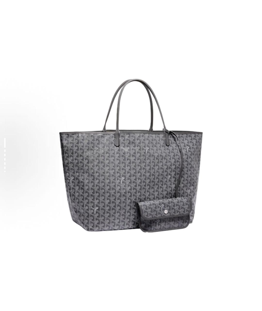 GOYARD Серая кожаная сумка тоут, фото 6