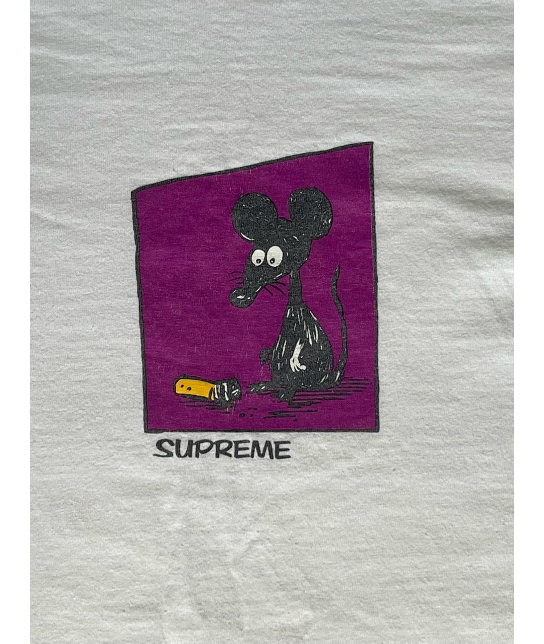 SUPREME Белая хлопковая футболка, фото 3