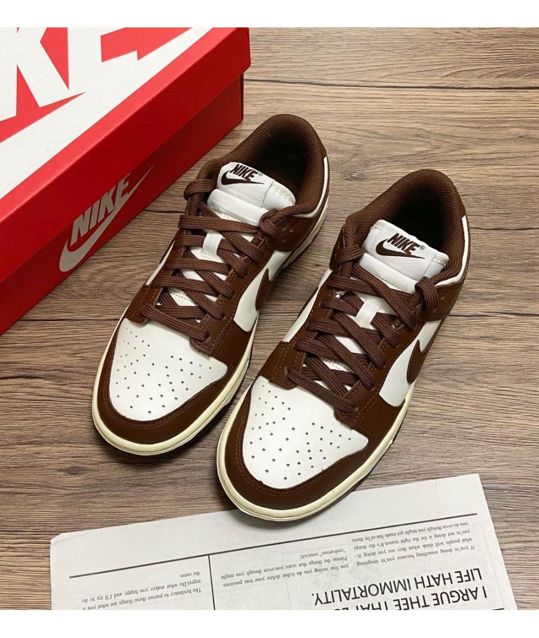 NIKE Коричневые кожаные кроссовки, фото 7