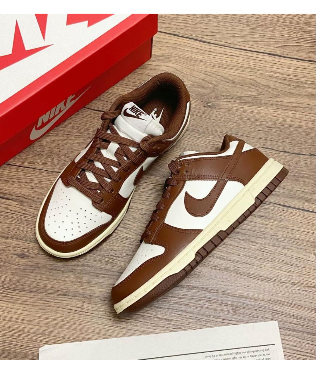 NIKE Коричневые кожаные кроссовки, фото 6