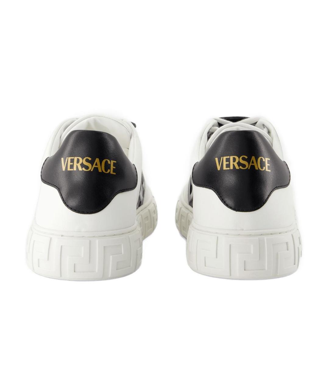 VERSACE Белые кожаные низкие кроссовки / кеды, фото 3