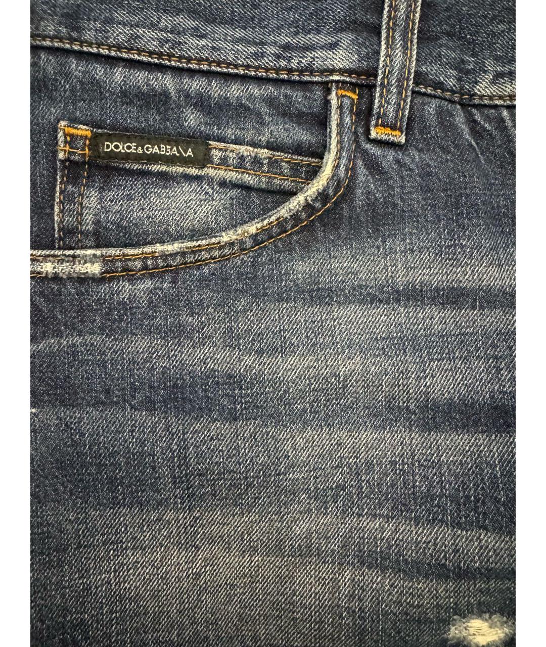 DOLCE&GABBANA Синие хлопковые джинсы скинни, фото 4