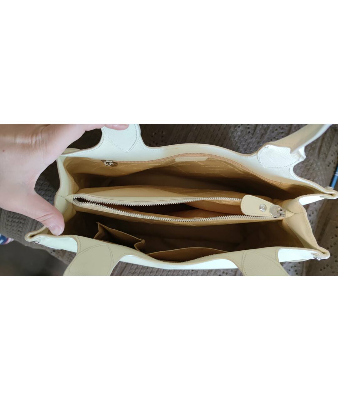 FERRAGAMO Бежевая сумка тоут из искусственной кожи, фото 3