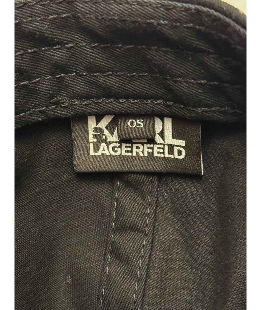 KARL LAGERFELD Черная хлопковая кепка, фото 4