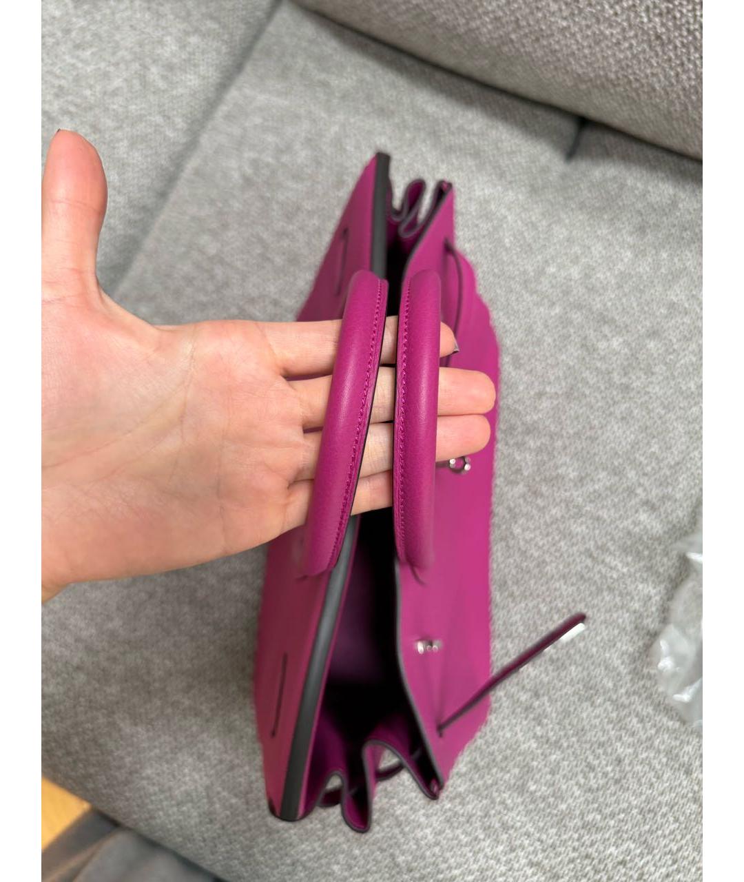 HERMES Розовая кожаная сумка тоут, фото 7