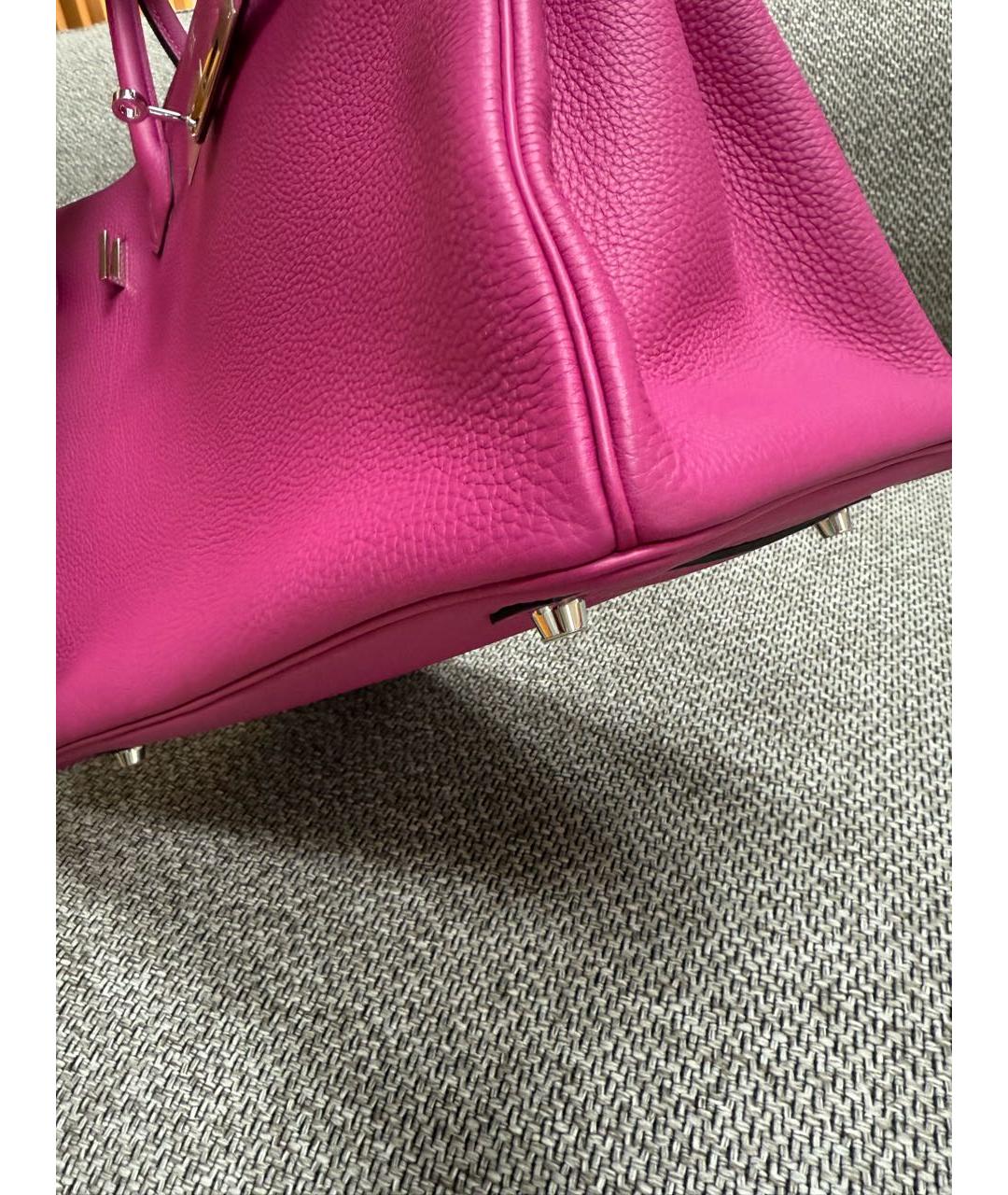 HERMES Розовая кожаная сумка тоут, фото 8