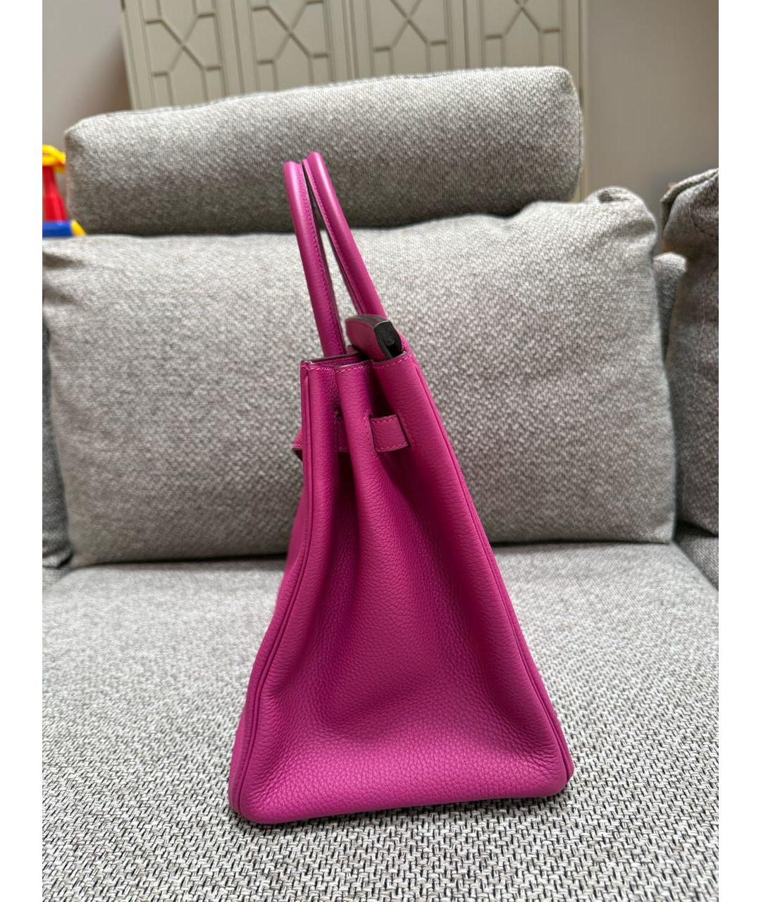 HERMES Розовая кожаная сумка тоут, фото 4