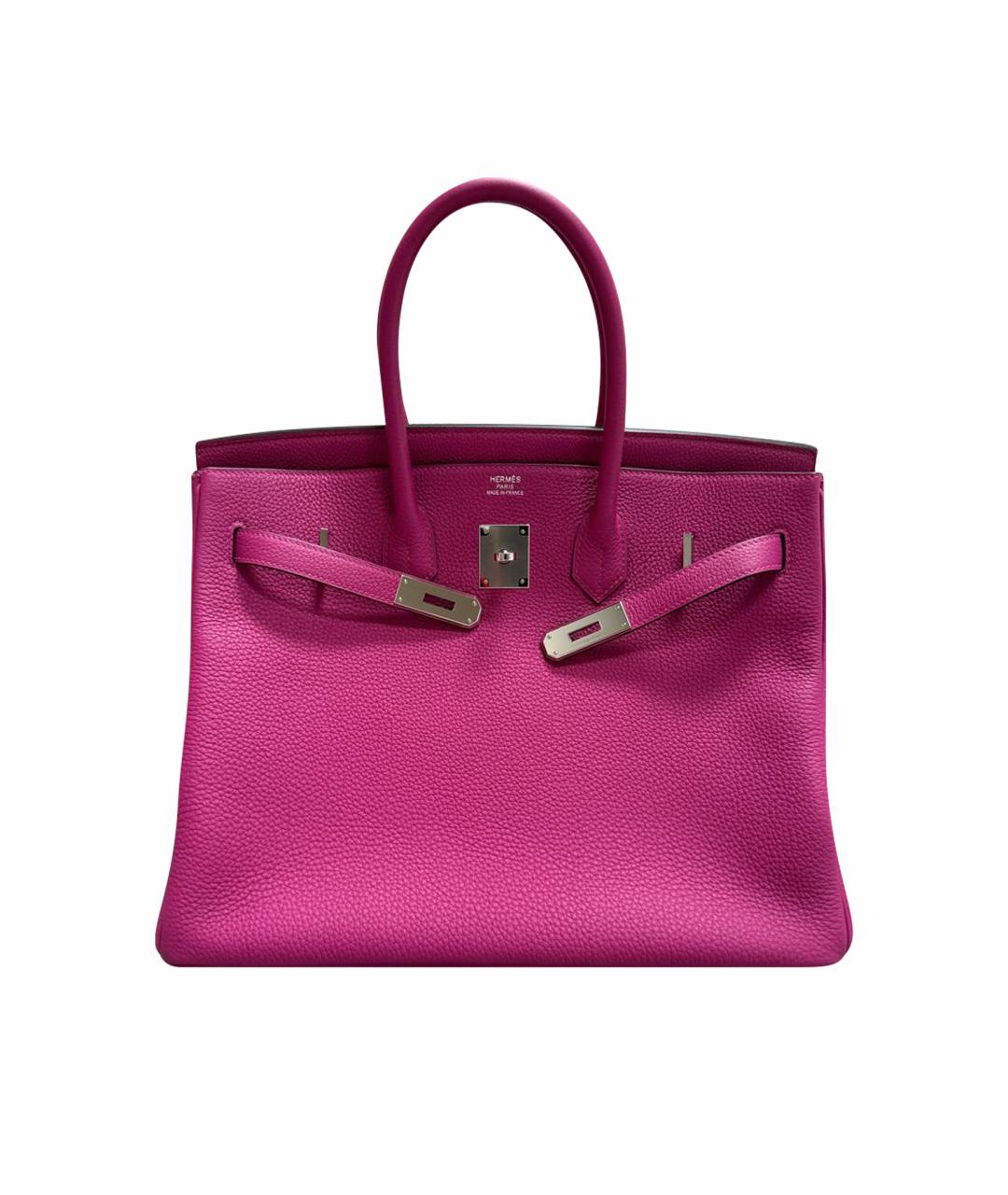 HERMES Розовая кожаная сумка тоут, фото 1
