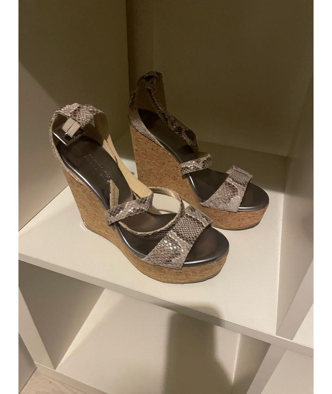 JIMMY CHOO Мульти кожаные босоножки, фото 4