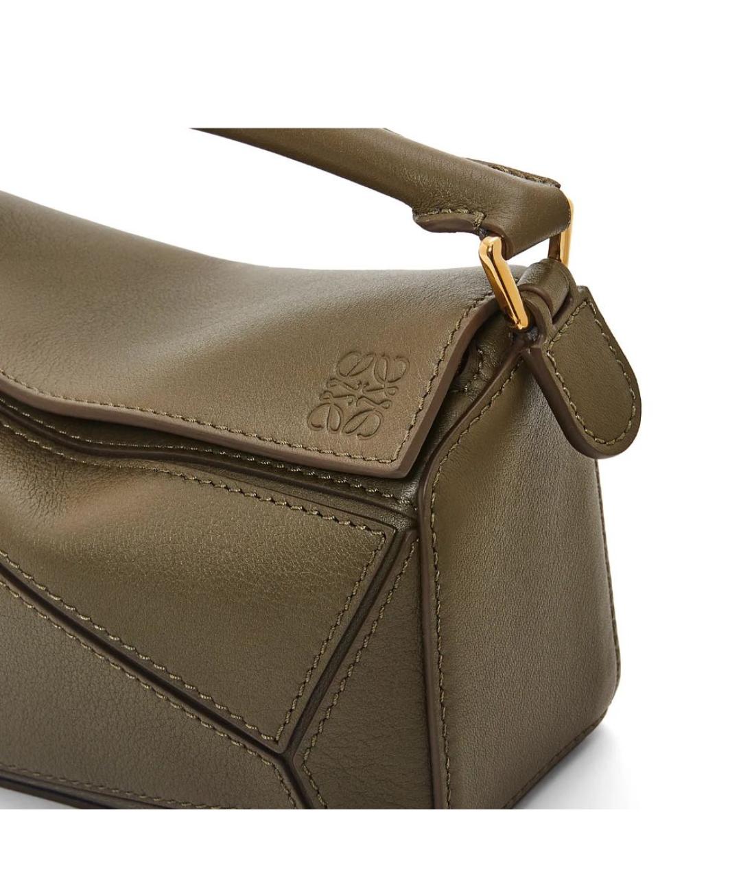 LOEWE Хаки кожаная сумка через плечо, фото 6