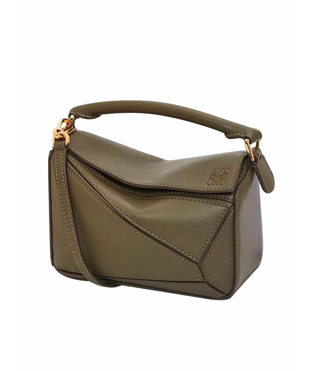LOEWE Хаки кожаная сумка через плечо, фото 1
