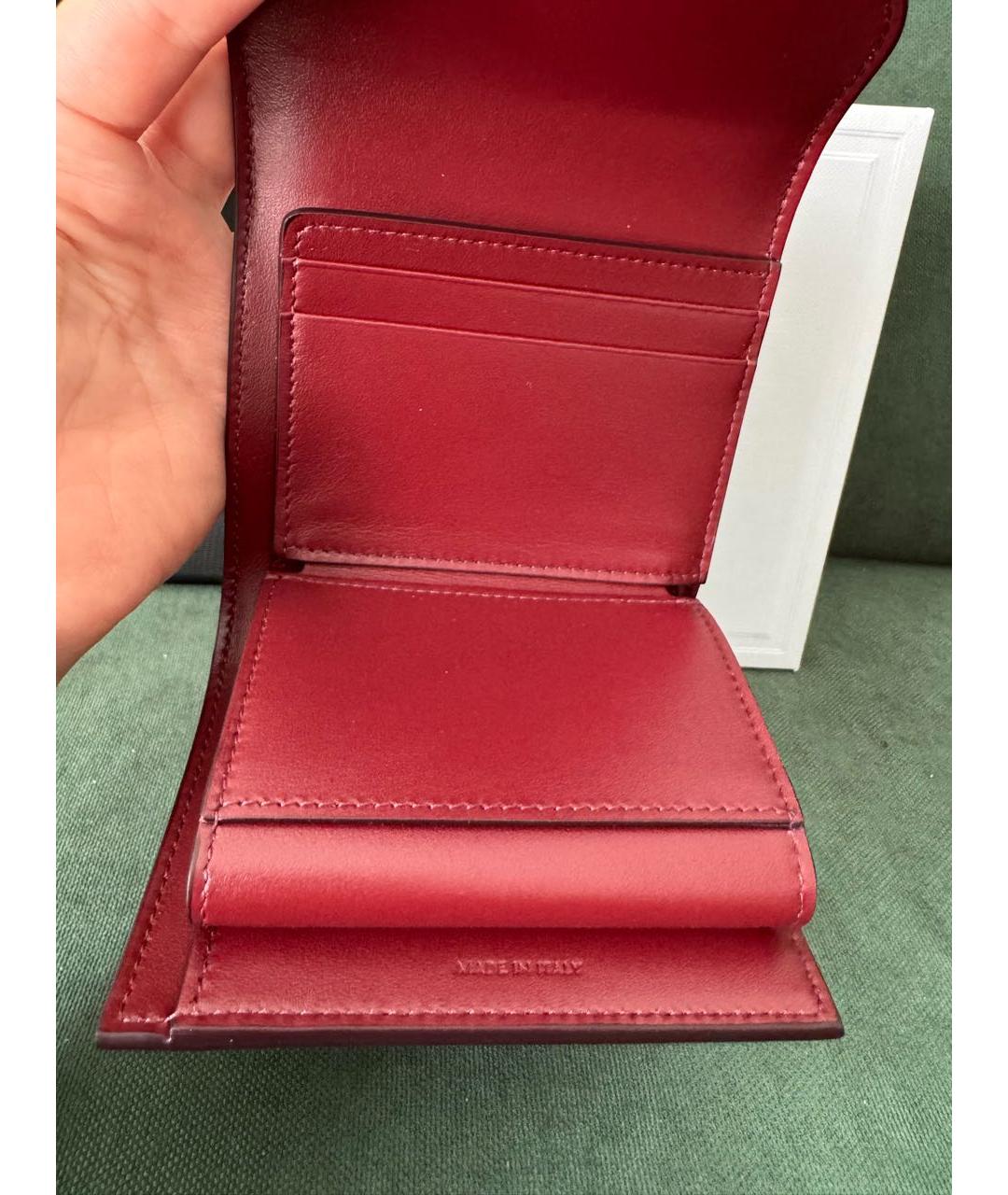 CELINE Бордовый кожаный кошелек, фото 4