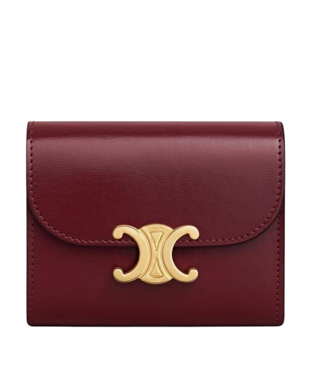 CELINE Бордовый кожаный кошелек, фото 1