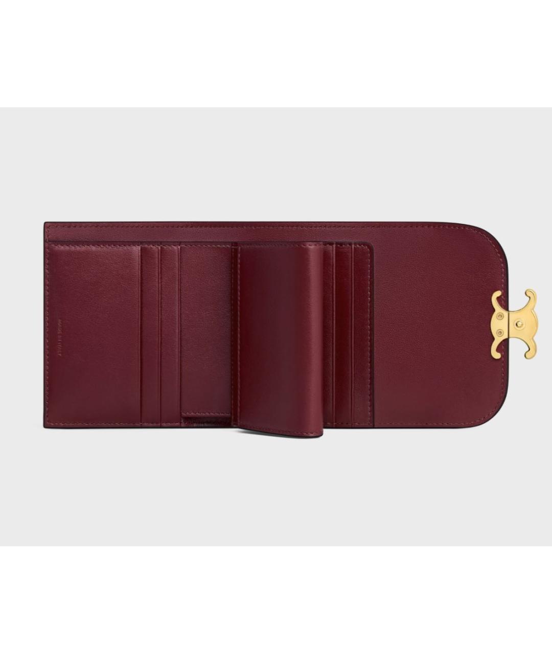 CELINE Бордовый кожаный кошелек, фото 8