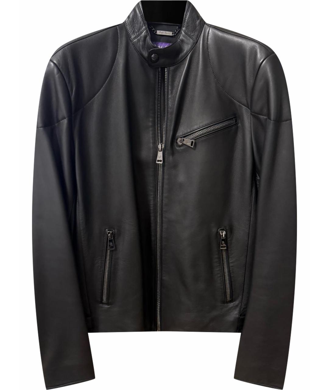RALPH LAUREN PURPLE LABEL Черная кожаная куртка, фото 1