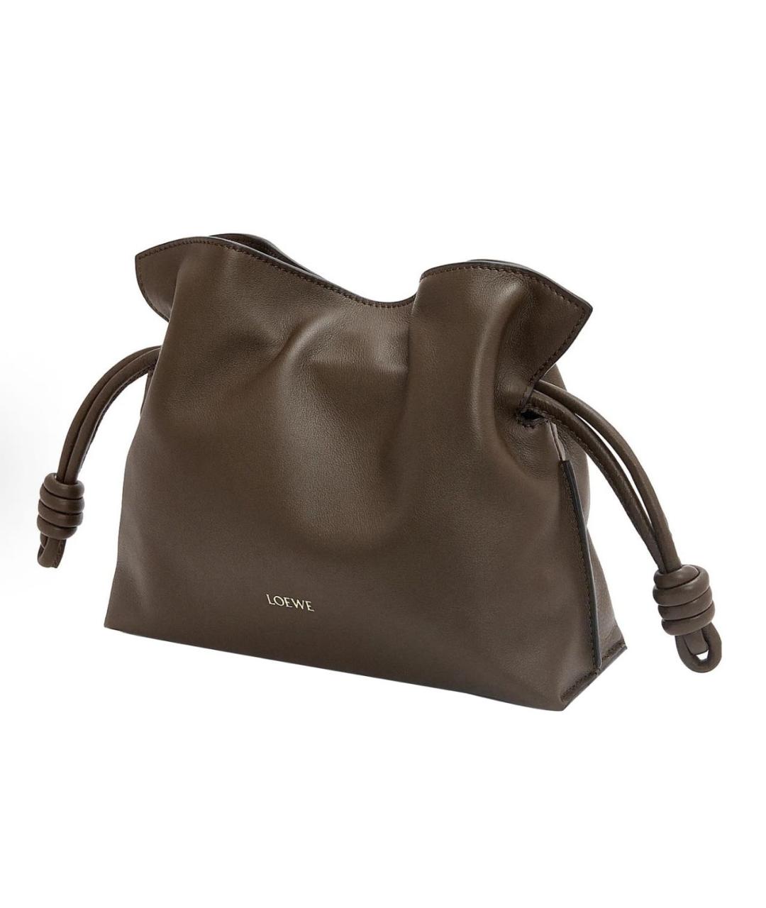 LOEWE Коричневая кожаная сумка через плечо, фото 3