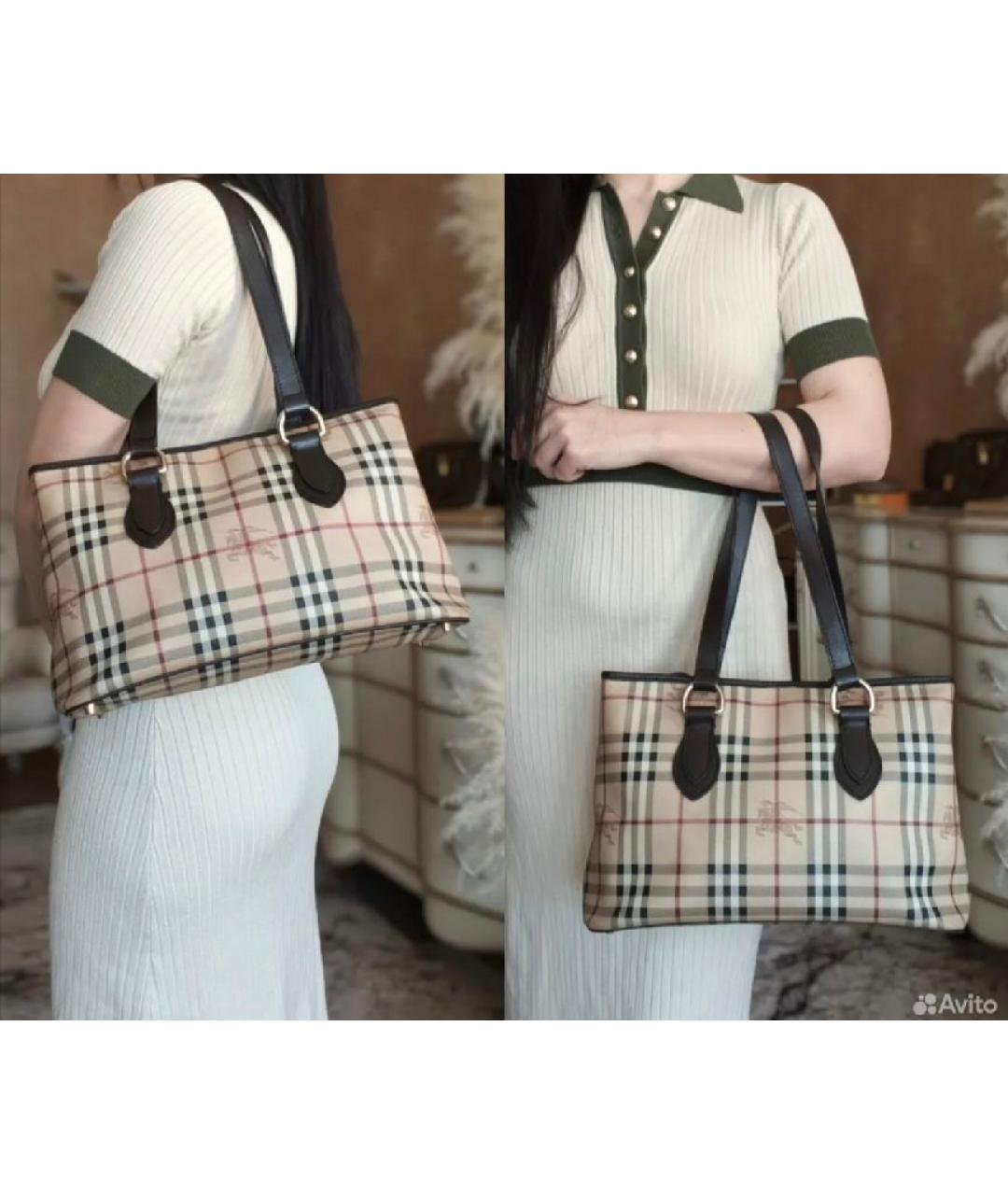 BURBERRY Бежевая сумка тоут, фото 4