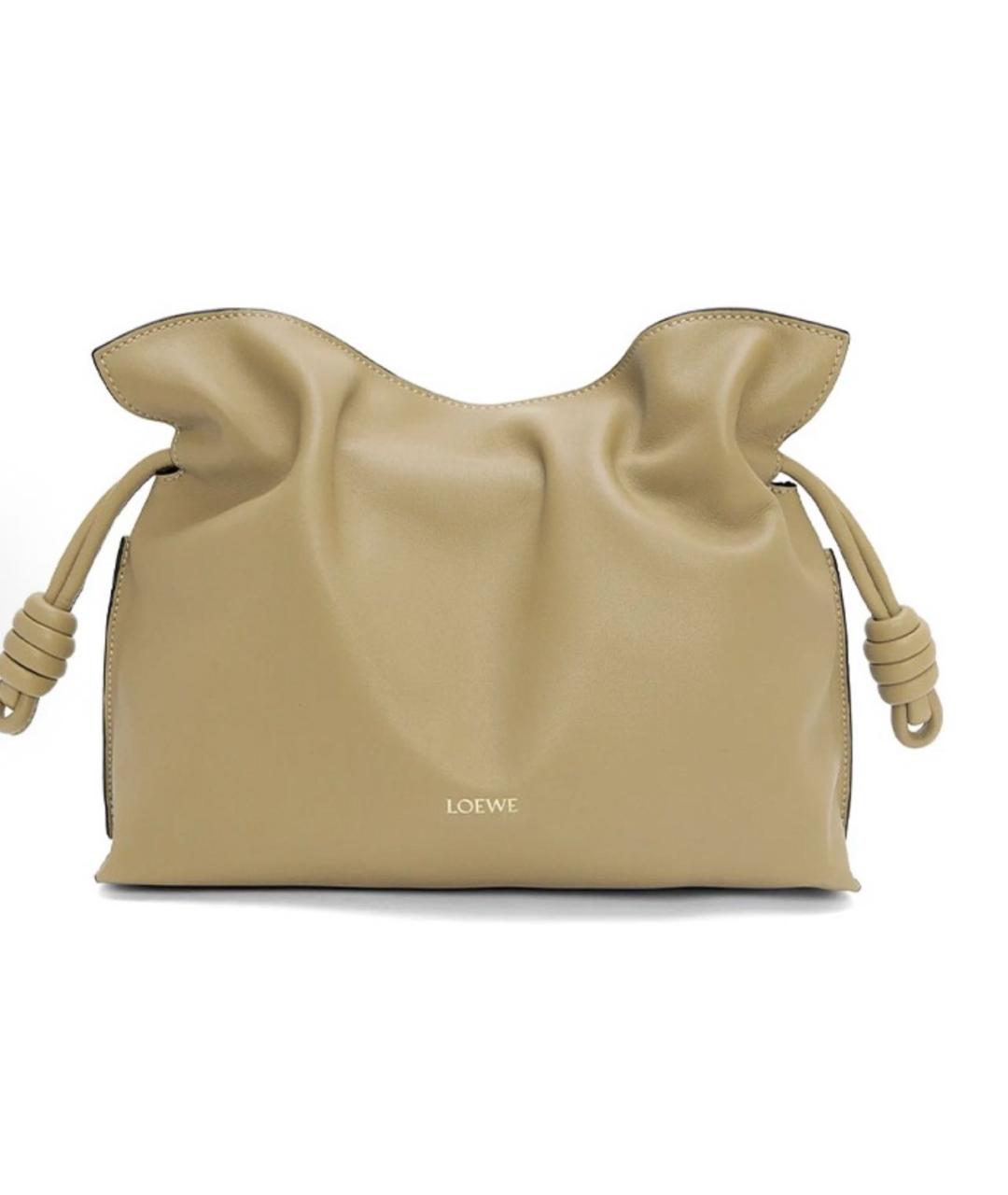 LOEWE Бежевая кожаная сумка через плечо, фото 5