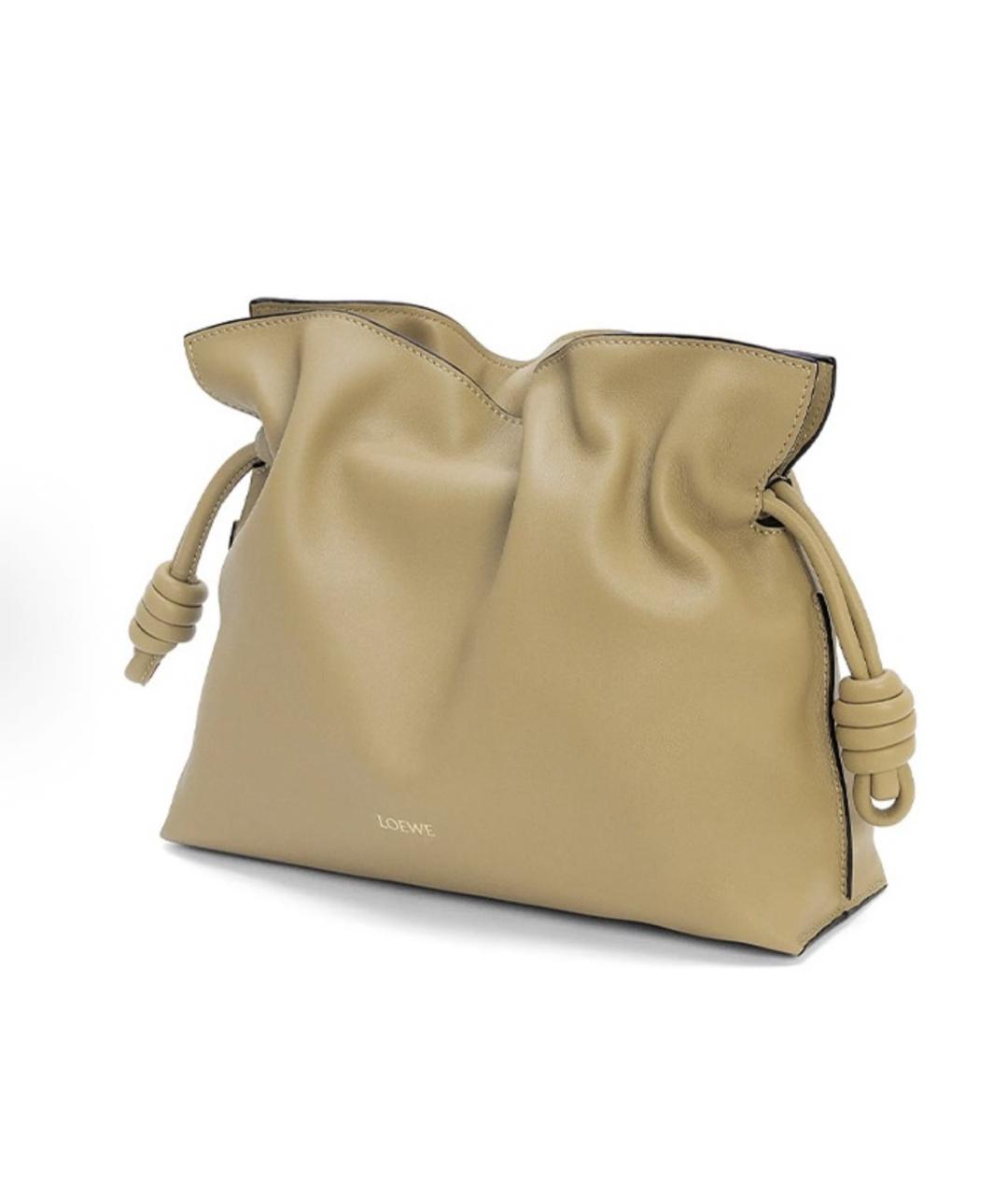 LOEWE Бежевая кожаная сумка через плечо, фото 2