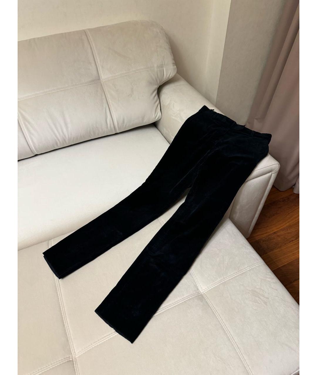 'S MAX MARA Темно-синие хлопковые брюки узкие, фото 4