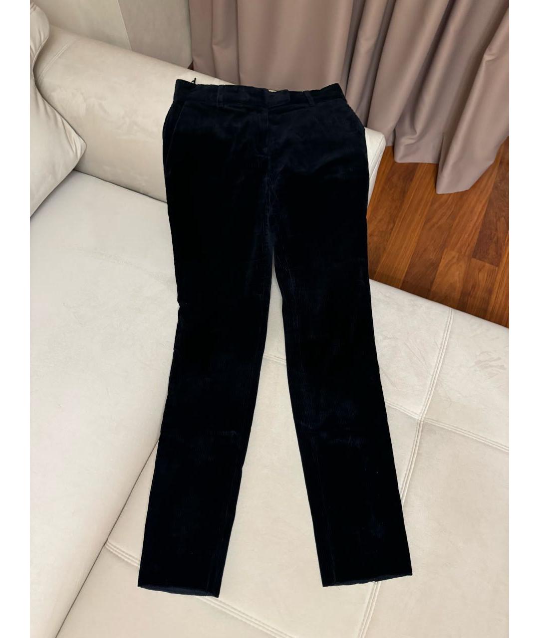 'S MAX MARA Темно-синие хлопковые брюки узкие, фото 6