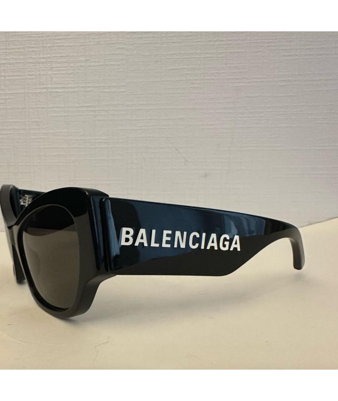 BALENCIAGA Черные пластиковые солнцезащитные очки, фото 3