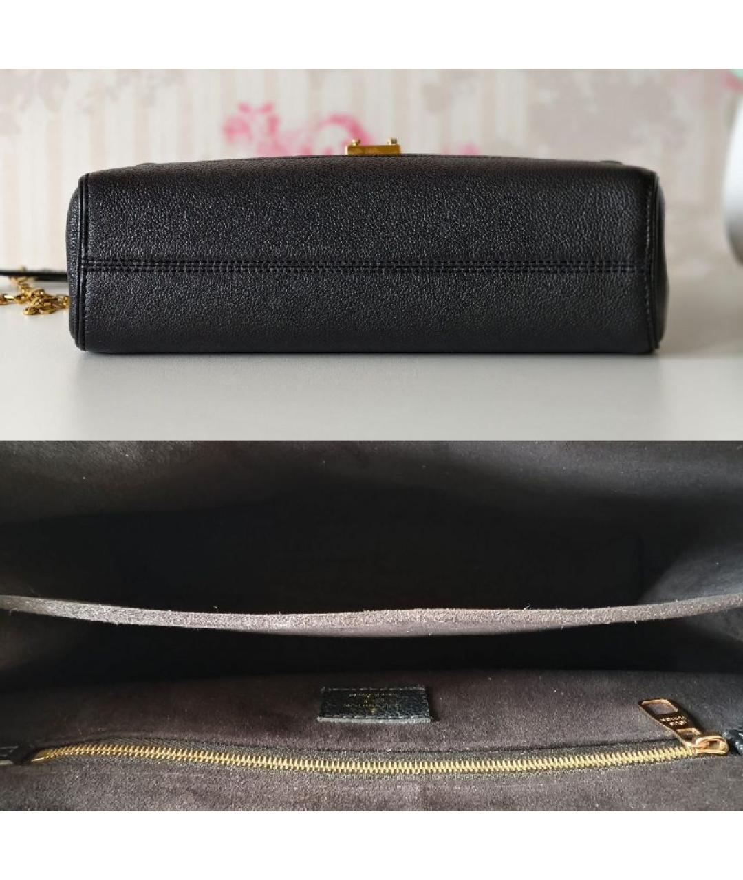 LOUIS VUITTON Черная кожаная сумка с короткими ручками, фото 6