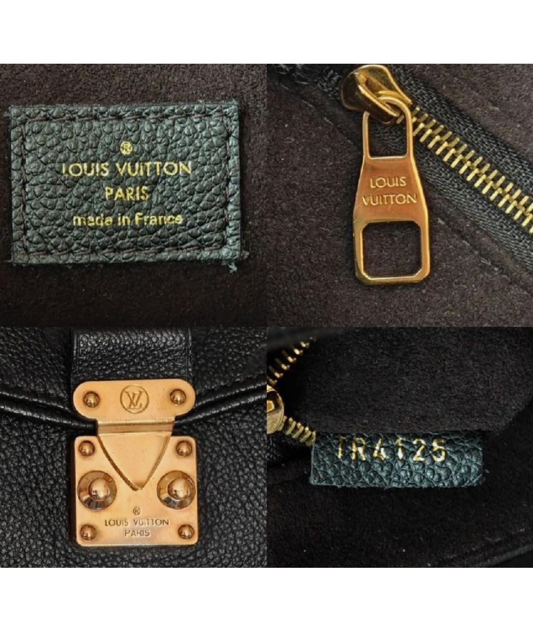 LOUIS VUITTON Черная кожаная сумка с короткими ручками, фото 4