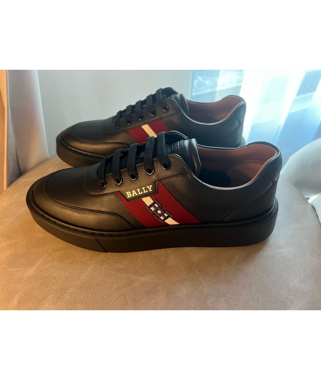 BALLY Черные кожаные низкие кроссовки / кеды, фото 5