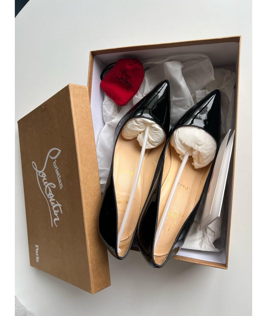 CHRISTIAN LOUBOUTIN Черные туфли из лакированной кожи, фото 3