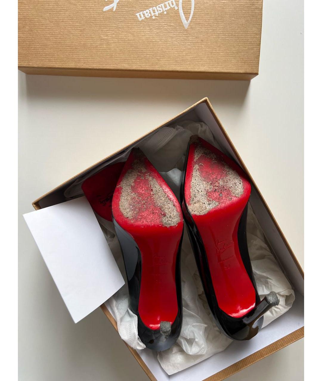 CHRISTIAN LOUBOUTIN Черные туфли из лакированной кожи, фото 4