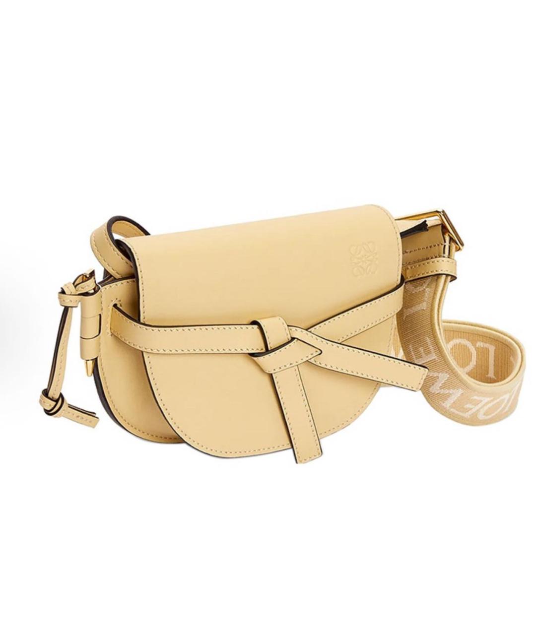 LOEWE Бежевая кожаная сумка через плечо, фото 5