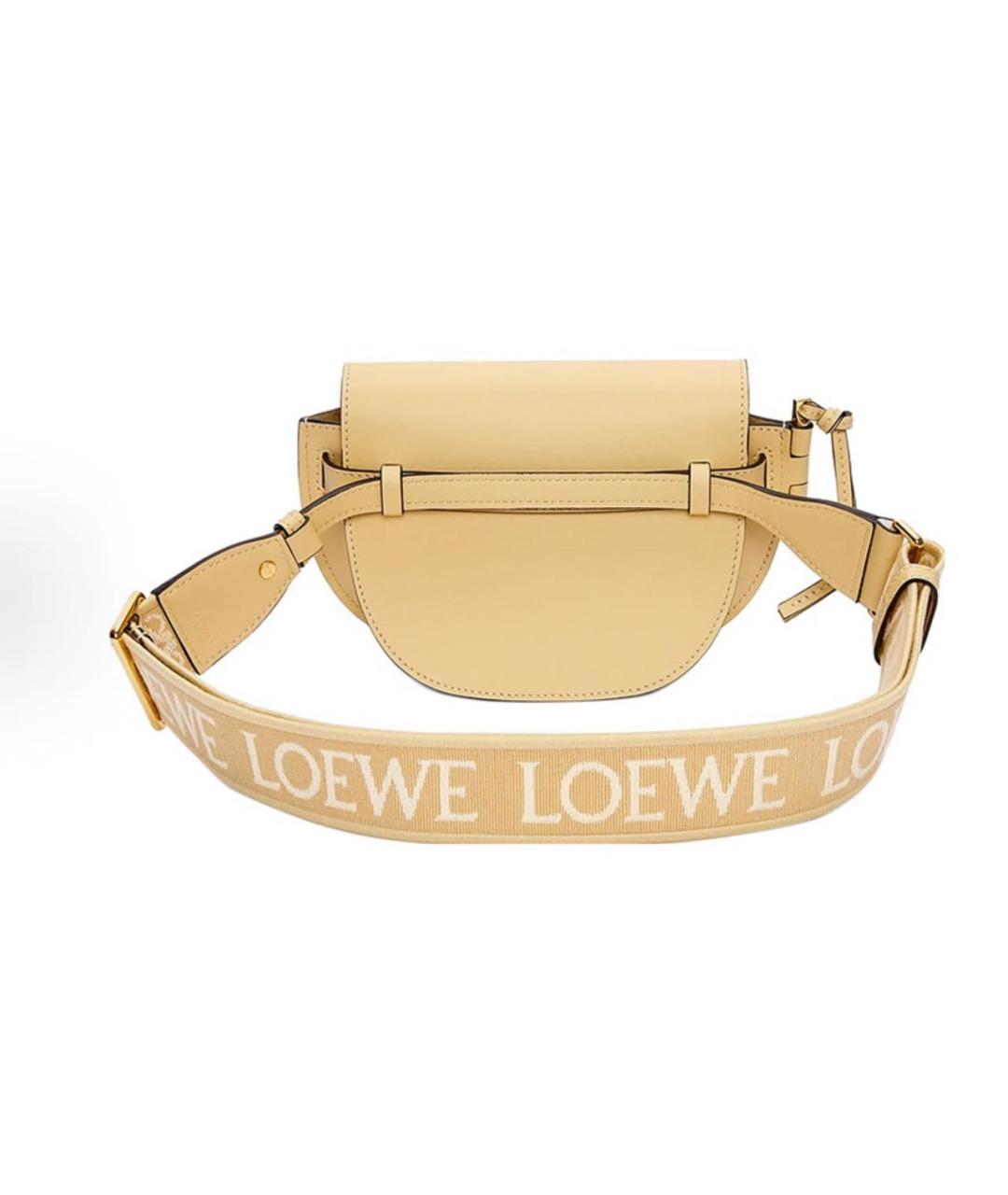 LOEWE Бежевая кожаная сумка через плечо, фото 3