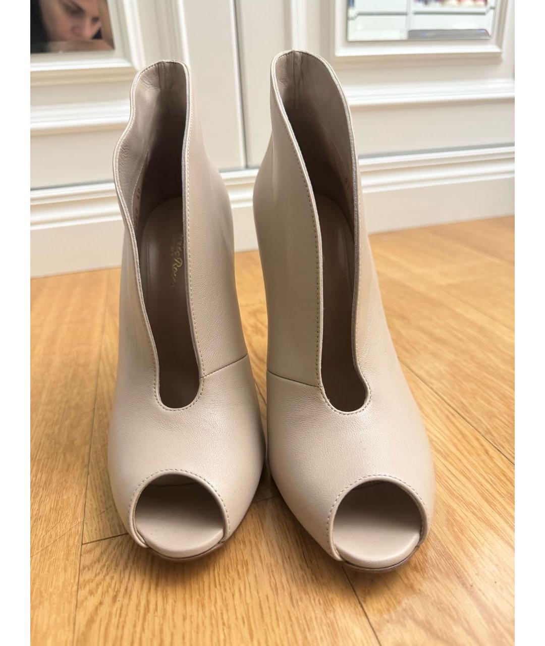 GIANVITO ROSSI Бежевые кожаные ботильоны, фото 2