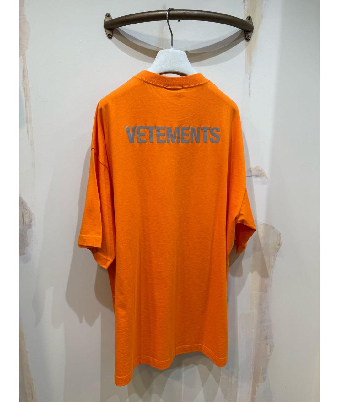 VETEMENTS Оранжевая футболка, фото 3