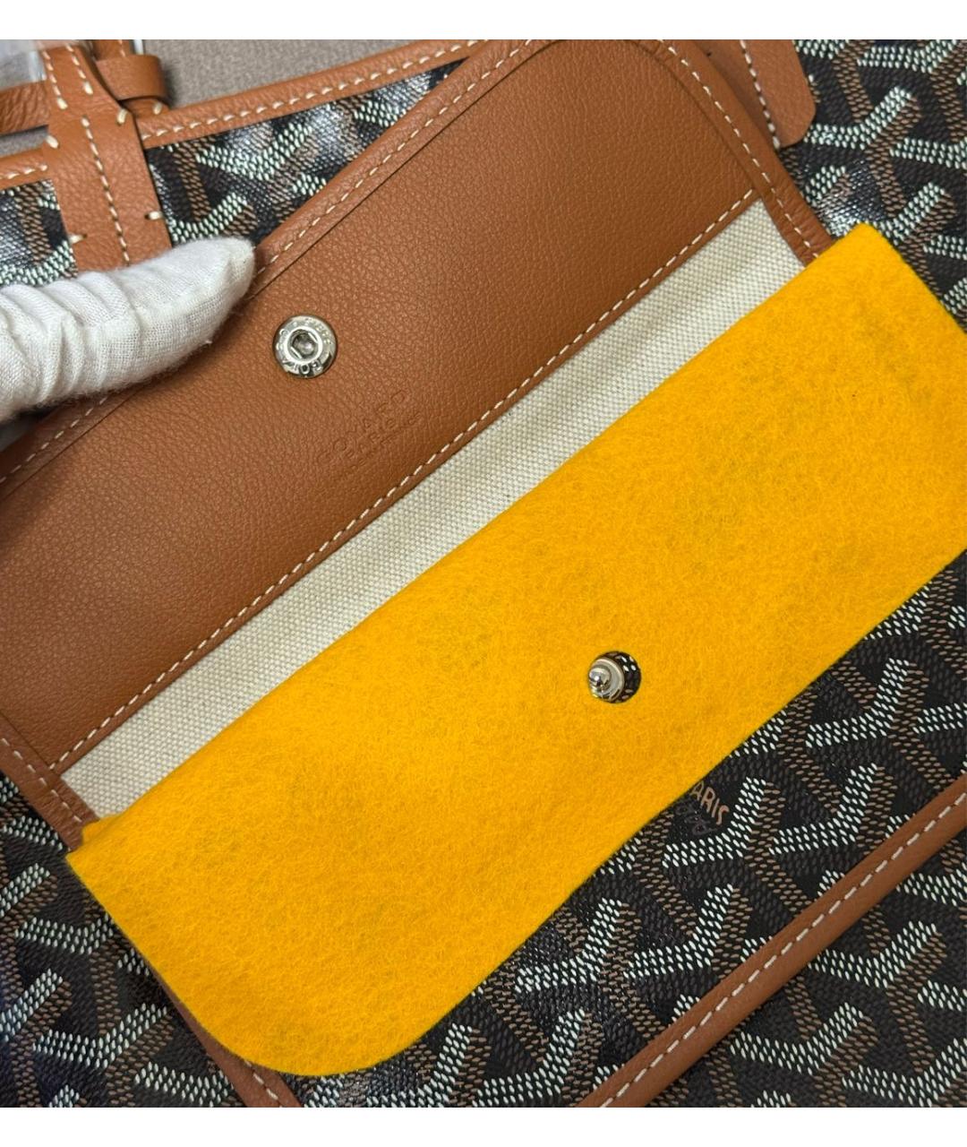 GOYARD Коричневая кожаная сумка тоут, фото 5