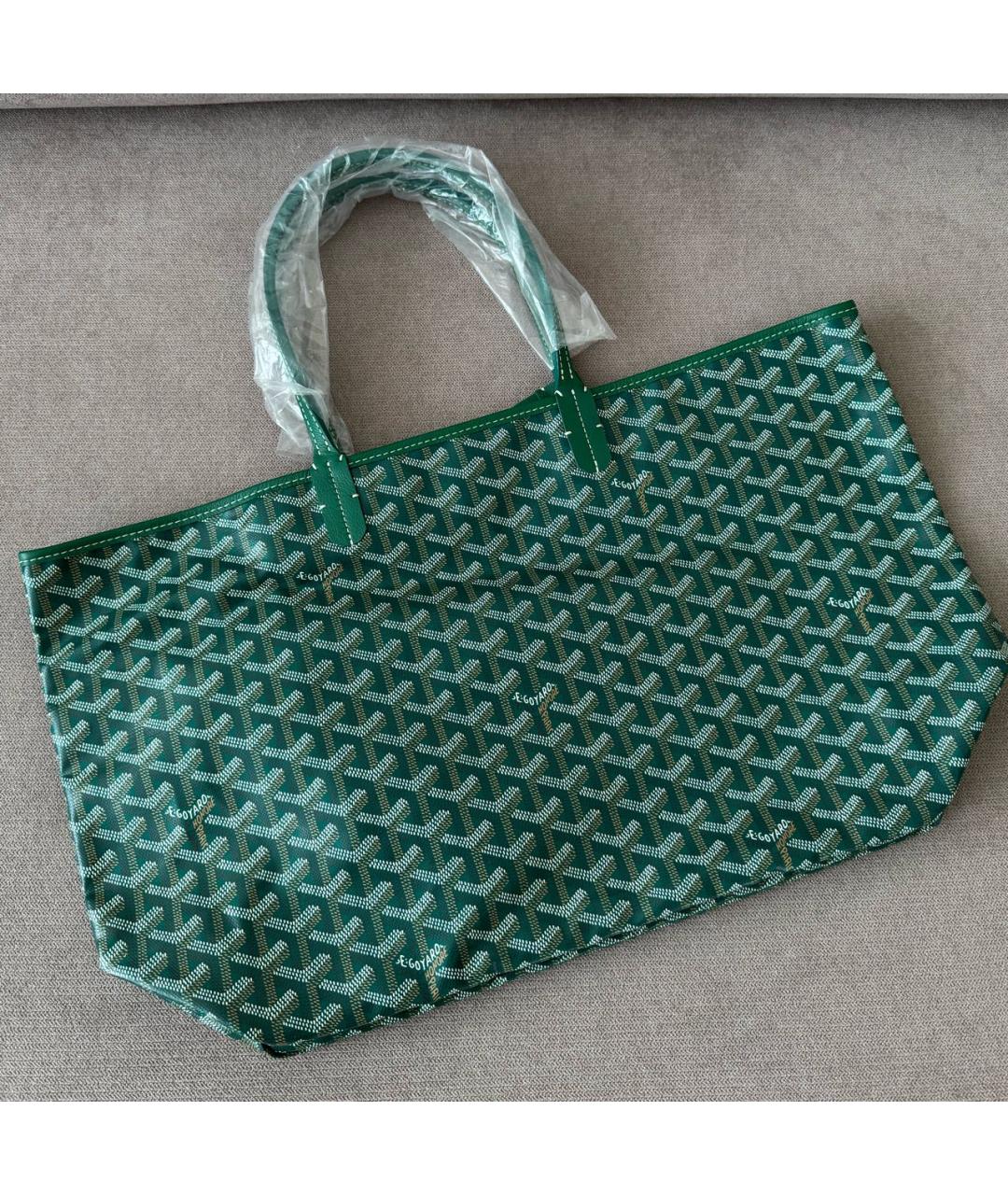 GOYARD Зеленая кожаная сумка тоут, фото 3
