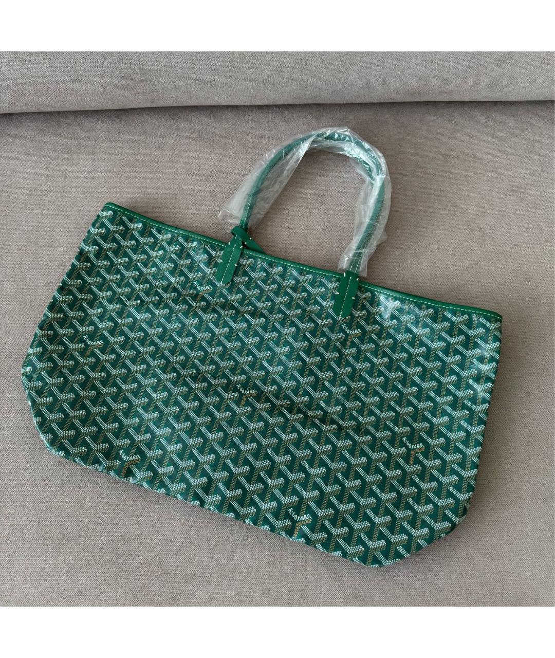 GOYARD Зеленая кожаная сумка тоут, фото 2