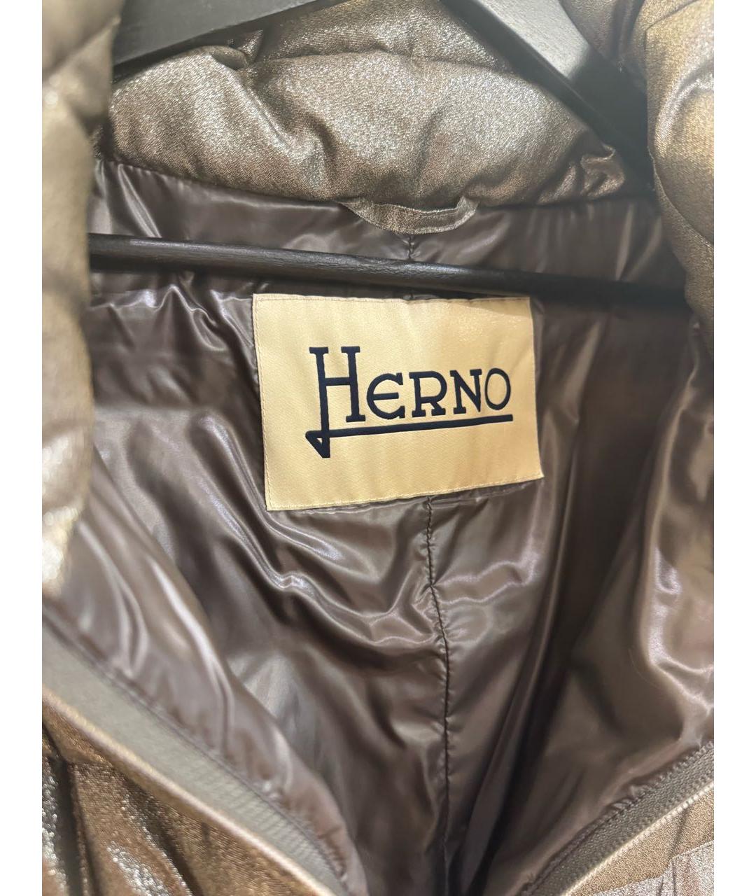 HERNO Золотая полиэстеровая куртка, фото 3